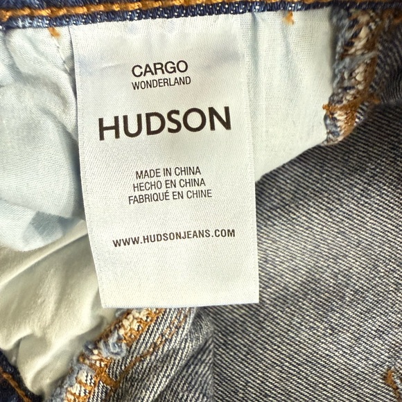 HUDSON Women’s High Rise Cargo Wide Leg Denim Jeans Blue 27 NWT - Picture 13 of 16